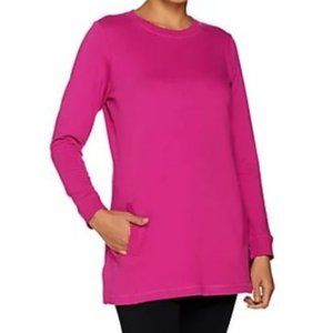 Denim & Co Active Crew Neck Long Sleeve Tunic 8283